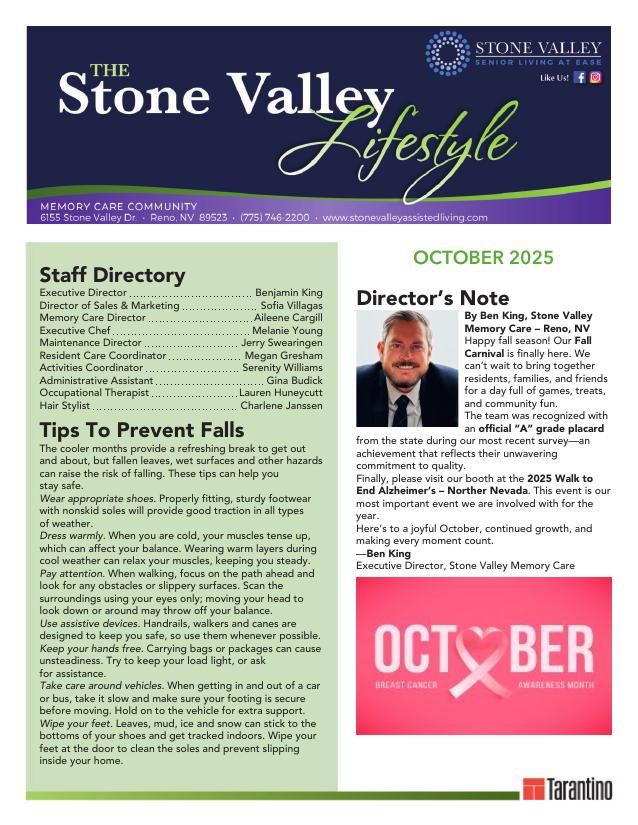 Memory Care Current Newsletter