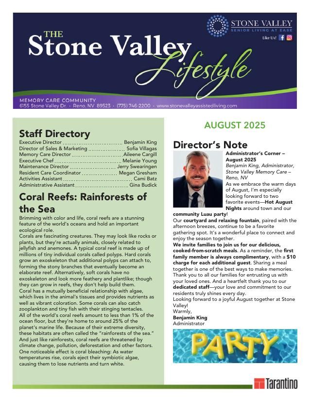 Memory Care Current Newsletter