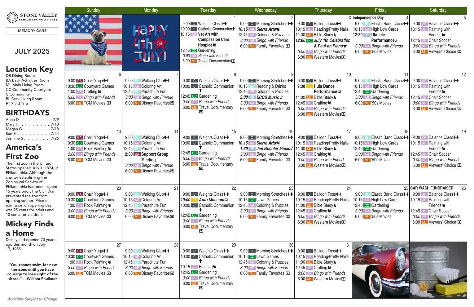  Event Calendar