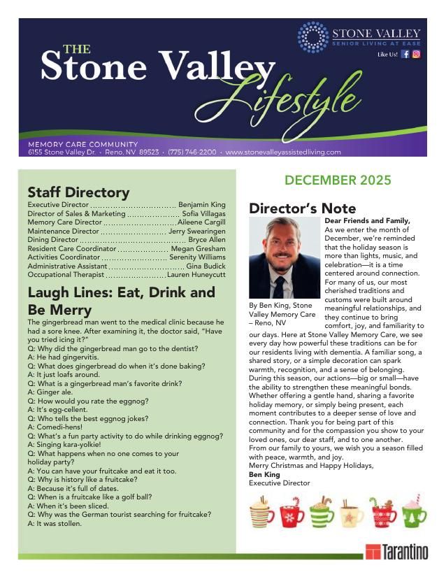 Memory Care Current Newsletter