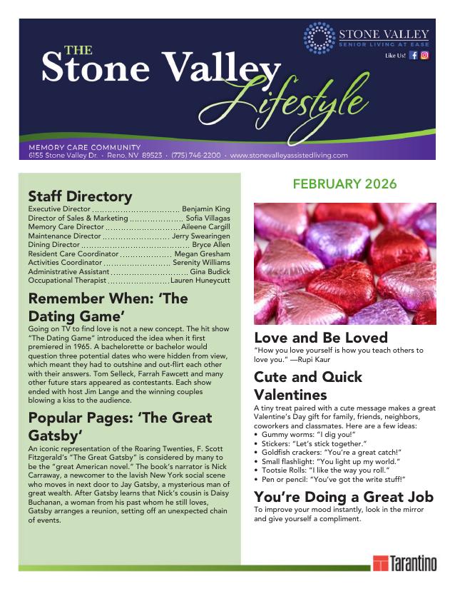 Memory Care Current Newsletter